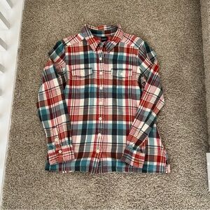 Patagonia Red Teal White Plaid Button-Down Shirt